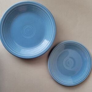 Fiesta Periwinkle Small Plates (2) Post 86 Fiestaware Bread Salad Dessert GUC